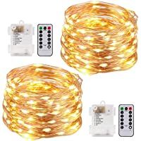 Kohree 2 x Cadena de Luces Pilas 10M 100LED con Mando a Distancia Timer de 8 Modos Impermeable Interior Guirnaldas Luces…